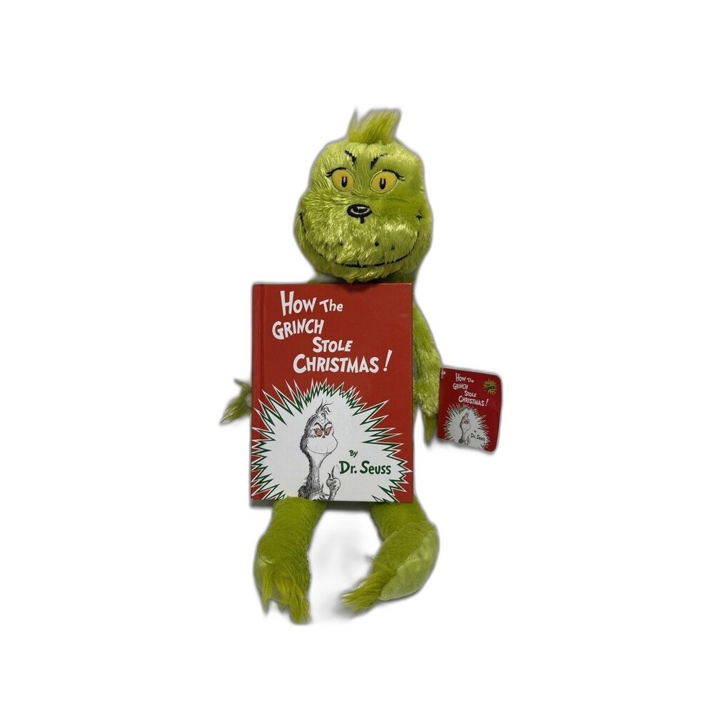 Dr. Seuss How the Grinch Stole Christmas Bundle Grinch Plush 18" W/ Storybook